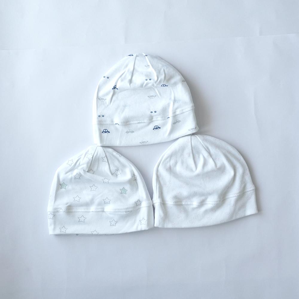 New Born Baby  Caps -Pack of 3- White