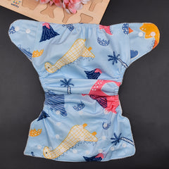 Moms Home Baby Reusable Cotton Pocket Diapers With 3 Inserts,  Adjustable 0-12 Months - Pack of 3