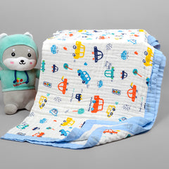 Organic Cotton Baby Muslin Towel 6 Layer Blanket -100 x100 cm - 0-3 Years - Car