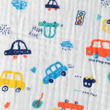 Baby Muslin 6 Layer Muslin blanket Cum Towel -100 x100 cm - 0-3 Years - Car