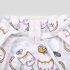 Baby Organic Cotton Printed Muslin Nappies Pack of - 3 Mix