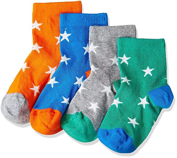 FOOTPRINTS Unisex Baby Cotton Socks-Pack of 4 Pairs-Stars