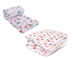 MOM'S HOME Organic Cotton Soft Summer AC Baby Quilt/Blanket Cum Bedspread (0-3 Years, 110 x 120 cm, Multicolour) - Pack of 2