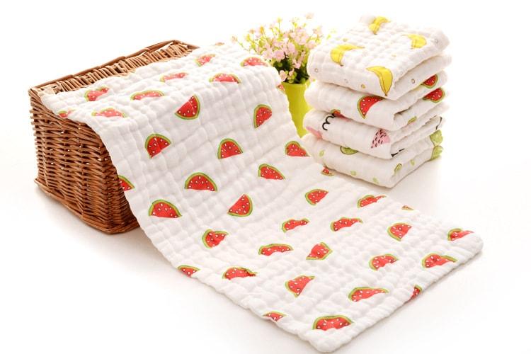 Moms Home 6 Layer Muslin Burp Towel Pack of 3- 30x50cms- Mix Design