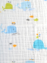 Baby Muslin 6 Layer Wash Towel- 100X100 CM - (0-3 Years) and Pack of 5 Napkins