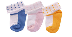 Footprints Super soft Organic cotton socks- Pack of 3 Pairs - (12-24 Months) - Girls Folded