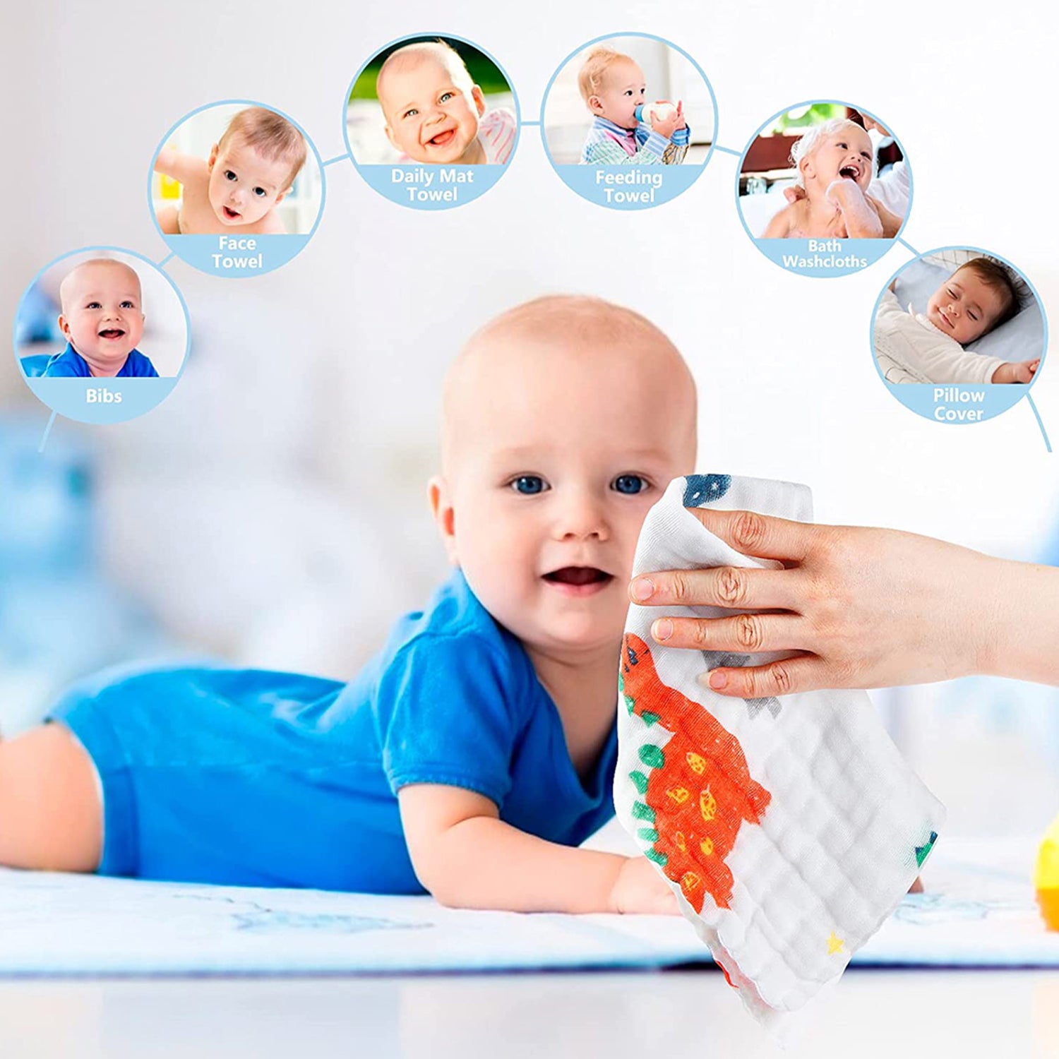 Newborn  Unisex Baby essential Combo - Multicolor  - 7 Items