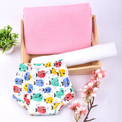 Baby Unisex  cotton 1 Square Nappy 1 Padded Underwear, 1 Drysheet combo