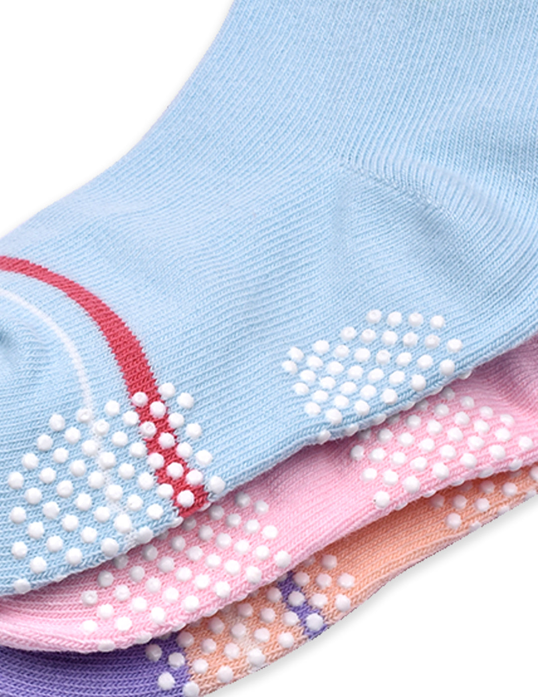 Baby Organic Cotton Girls Antiskid Socks, Patterned Mix Designs - Pack of 3