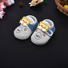 Moms Home Unisex New Born Baby Comfortable & Colourful Shoes - Blue Lion