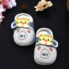 Moms Home Unisex New Born Baby Comfortable & Colourful Shoes - Blue Lion