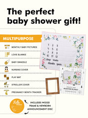Organic Cotton Newborn Baby Milestone AC Quilt - Floral - 0-3 Years