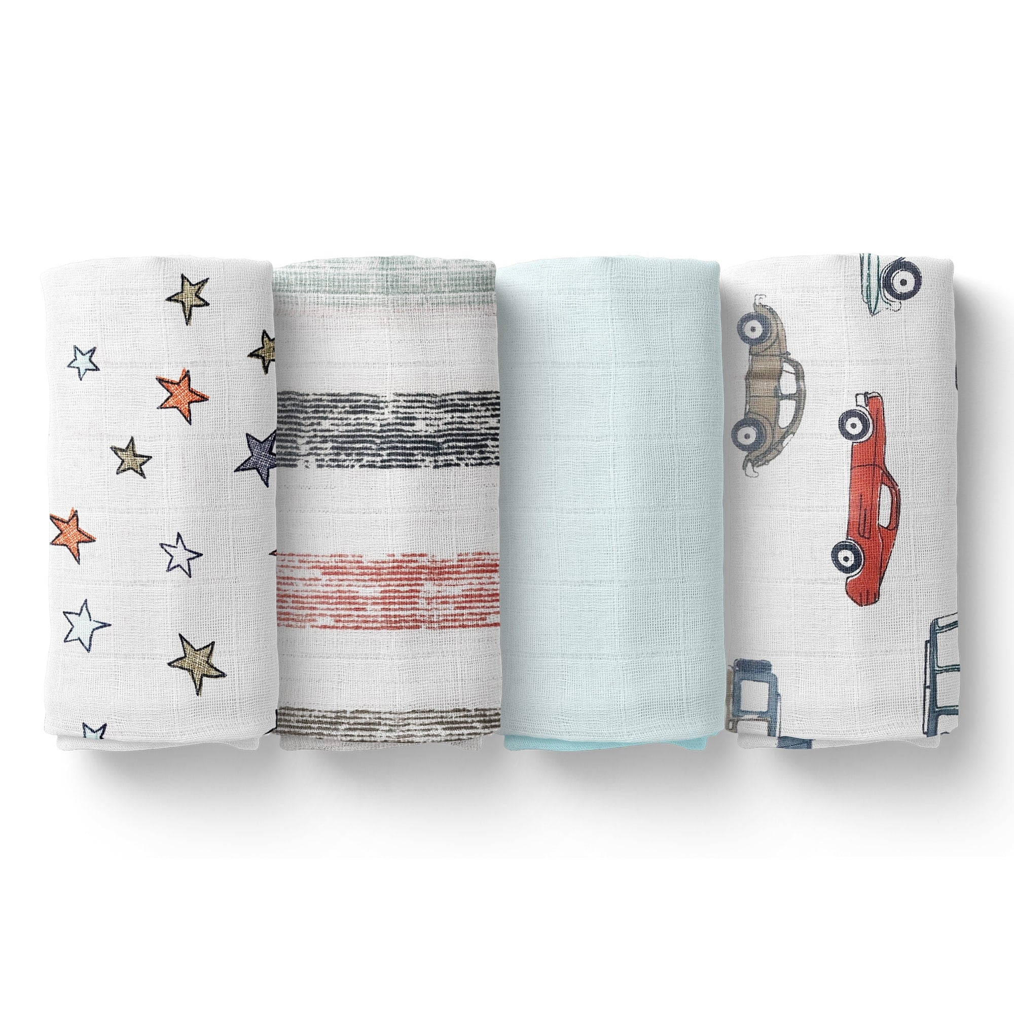 Baby Muslin Cloth Swaddle - 0-12 Months - Pack of 4 - Printed