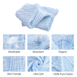 Baby Super Soft Absorbent Muslin 6 Layer wash Towel-100X100 CM-(0-3 Years)- Blue