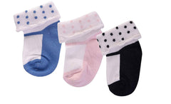 Footprints Super soft Organic cotton socks- Pack of 3 Pairs - (12-24 Months) - Girls Folded