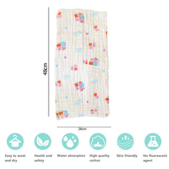 Moms Home 6 Layer Muslin Burp Towel Pack of 4- 30x50cms- Mix Design