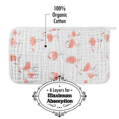 Moms Home 6 Layer Muslin Burp Towel Pack of 4- 30x50cms- Mix Design