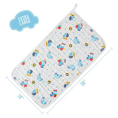 Moms Home 6 Layer Muslin Burp Towel Pack of 4- 30x50cms- Mix Design