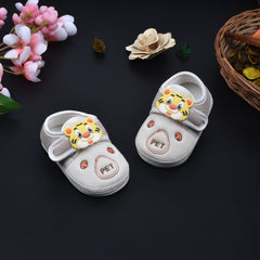 Moms Home Unisex New Born Baby Comfortable & Colourful Shoes - Grey Lion