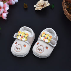 Moms Home Unisex New Born Baby Comfortable & Colourful Shoes - Grey Lion