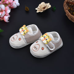 Moms Home Unisex New Born Baby Comfortable & Colourful Shoes - Grey Lion