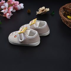 Moms Home Unisex New Born Baby Comfortable & Colourful Shoes - Grey Lion