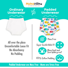 Baby Waterproof Pull up Potty Training Unisex Padded Underwear, Car & Daino - Pack of 2