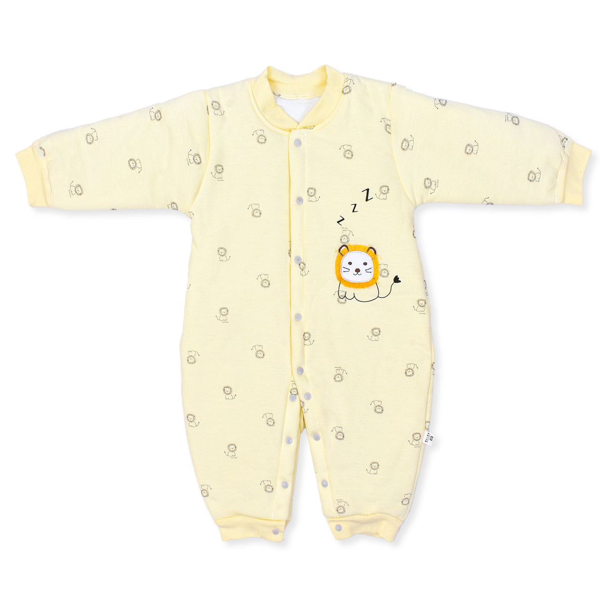 Moms Home Organic Cotton Baby Full Length Winter Romper, Lion Yellow - 3-6 Months