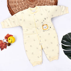 Moms Home Organic Cotton Baby Full Length Winter Romper, Lion Yellow - 3-6 Months