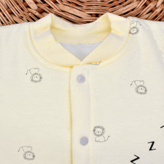 Moms Home Organic Cotton Baby Full Length Winter Romper, Lion Yellow - 3-6 Months