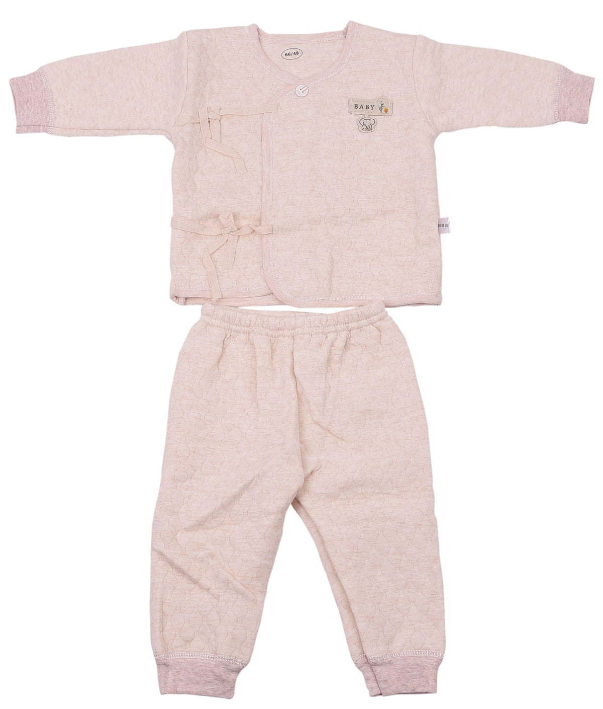 Baby's Warm Unisex Cotton Pant and Shirt Set - Peach