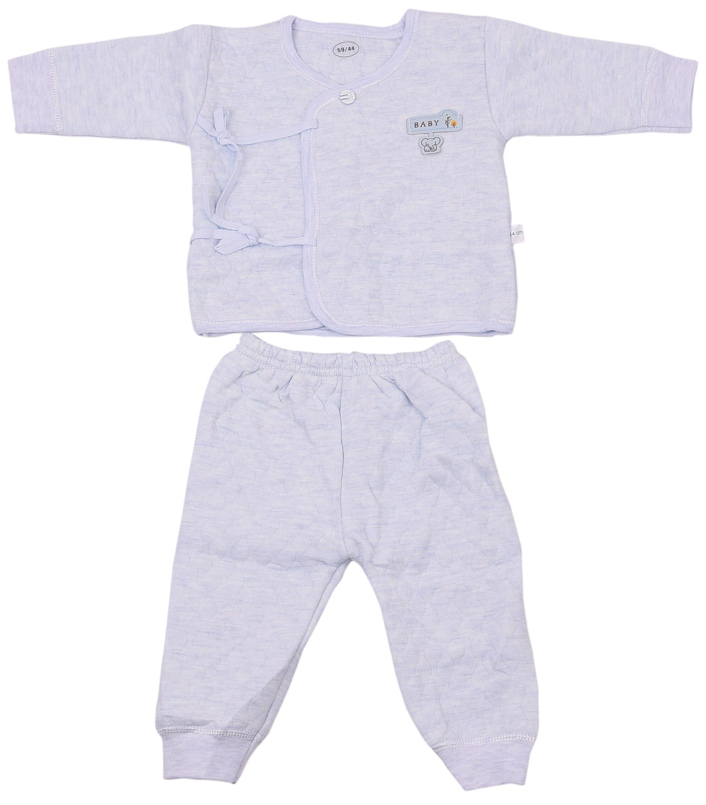 Baby's Warm Unisex Cotton Pant and Shirt Set - Blue