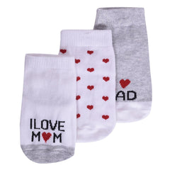 Baby Socks- 6-12 Months - Pack of 3 Pairs - I Love Mom Dad Socks – Moms Home