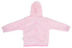 Baby's Warm Unisex Cotton Suit Set - 1Pajama and 1Hooded Shirt- Pink Strip