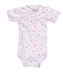 Baby's Organic Cotton T-Shirt Bodysuit with Dot, Car, Blue (Multicolour, 3-6 Months) - Pack of 3