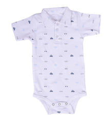 Baby's Organic Cotton T-Shirt Bodysuit with Dot, Car, Blue (Multicolour, 3-6 Months) - Pack of 3