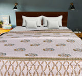 Double Bed- Comforter/Quilt - Brown Leaf- 90"*108''