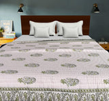 Double Bed- Comforter/Quilt - Green Leaf- 90"*108''