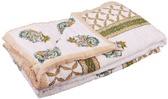 Double Bed- Comforter/Quilt - Brown Leaf- 90"*108''
