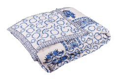 Double Bed- Comforter/Quilt - Blue Flower- 90"*108''