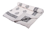 Double Bed- Comforter/Quilt - Grey Flower- 90"*108''