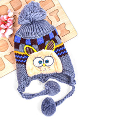 Baby Unisex Woolen Caps, Multicolored (Pack Of 3)