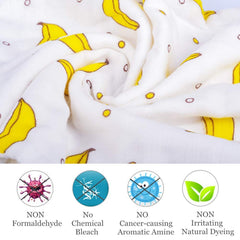 Moms Home 6 Layer Muslin Burp Towel Pack of 4- 30x50cms- Mix Design