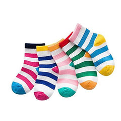 FOOTPRINTS Baby's Organic Cotton Striped Socks (Multicolour, 3-5 Years) - Pack of 5