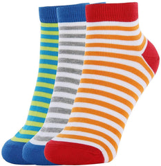 FOOTPRINTS Organic cotton Kids Socks -5-8 years - Pack of 3 Pairs - Colourful Stripes