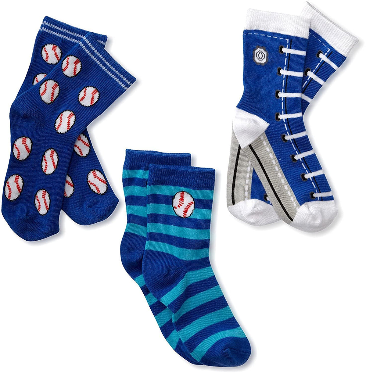 Footprints Super soft Organic cotton and bamboo socks- Pack of 3 - (12-24 Months)- Boys - Blue