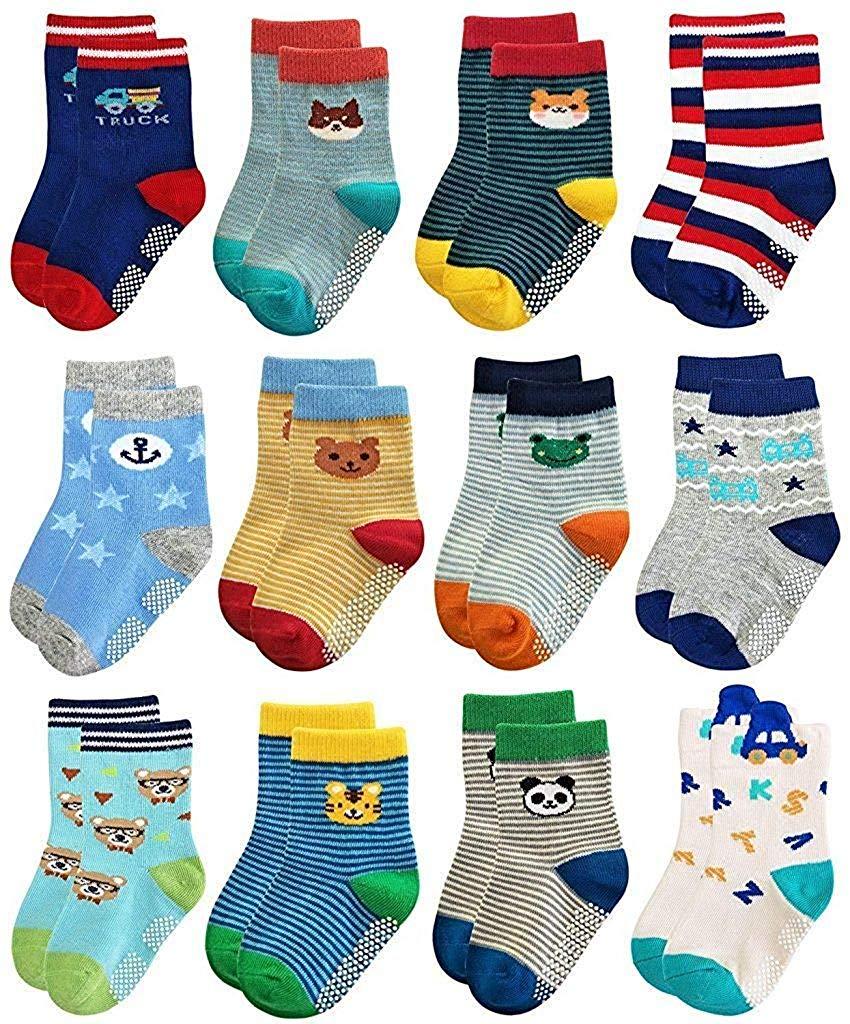 FOOTPRINTS Baby's Organic Cotton Socks (Multicolour, 6-12 Months, Mix Designs) - Pack of Any 5 Pairs