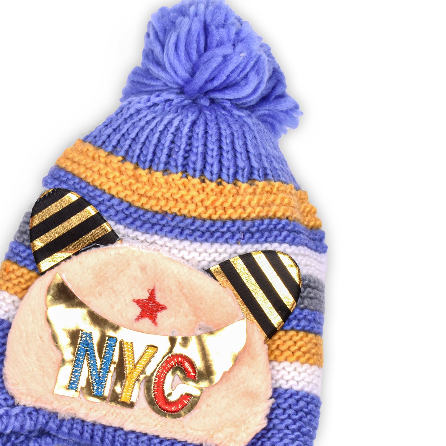 Baby Unisex Woolen Caps, Mix Design (Pack Of 3)