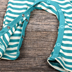 Moms Home Organic Cotton Baby Full Length Romper Cum Sleepsuits - Green - Pack of 1