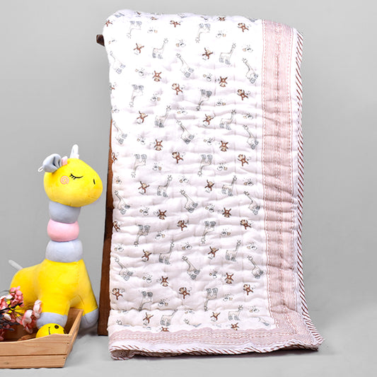 Baby Quilt - Jungle Safari Print- 0-5 Years - 100*150* 5 Cms